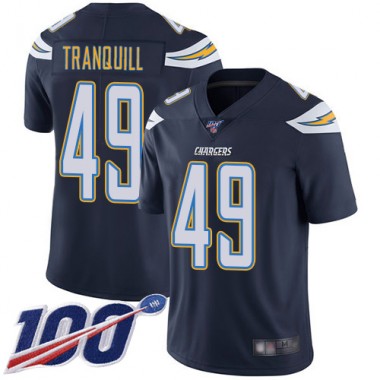 Los Angeles Chargers NFL Football Drue Tranquill Navy Blue Jersey Men Limited 49 Home 100th Season Vapor Untouchable